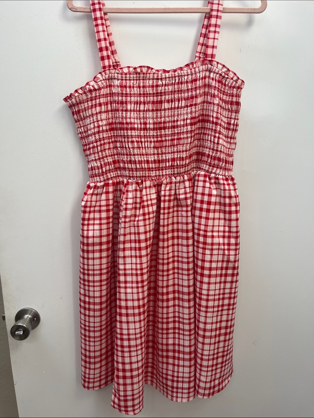 Torrid Red and White Gingham Smocked Sundress. Size 1